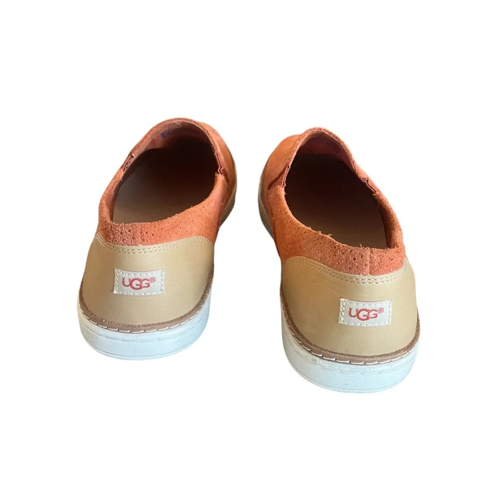 UGG Adley Women's Size US 10/41 Orange Suede Perforated Leather Slip-On Loafers